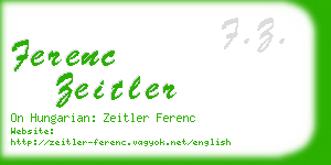 ferenc zeitler business card